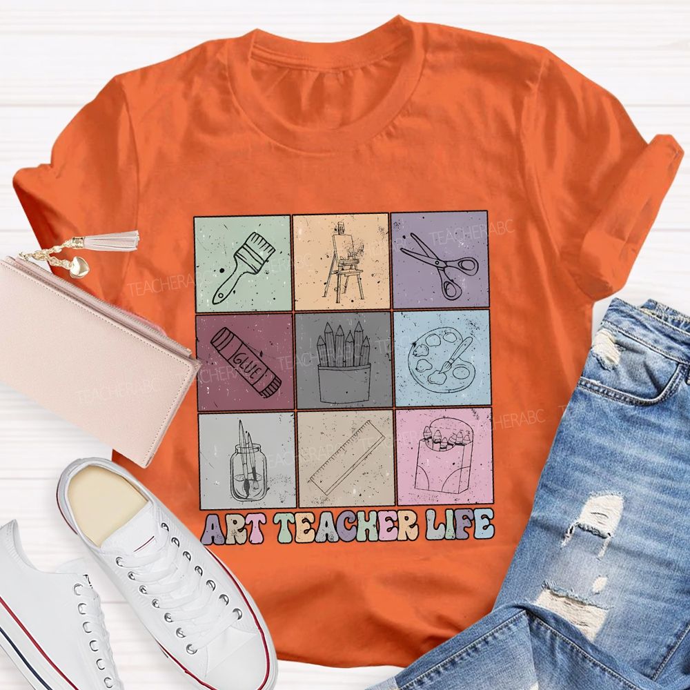 Art Teacher Life And Drawing Tools Teacher T-shirt