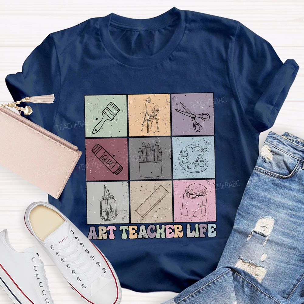 Art Teacher Life And Drawing Tools Teacher T-shirt