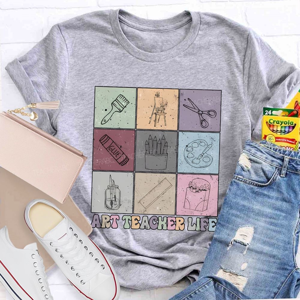 Art Teacher Life And Drawing Tools Teacher T-shirt