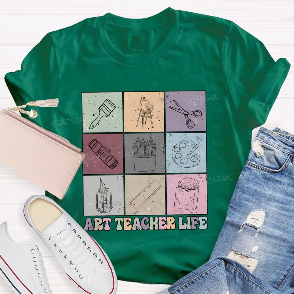 Art Teacher Life And Drawing Tools Teacher T-shirt