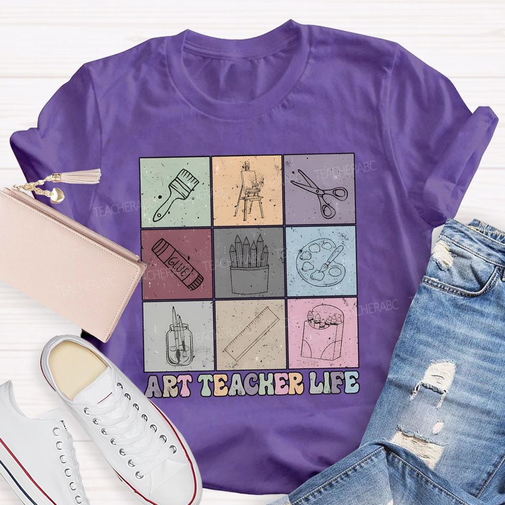 Art Teacher Life And Drawing Tools Teacher T-shirt