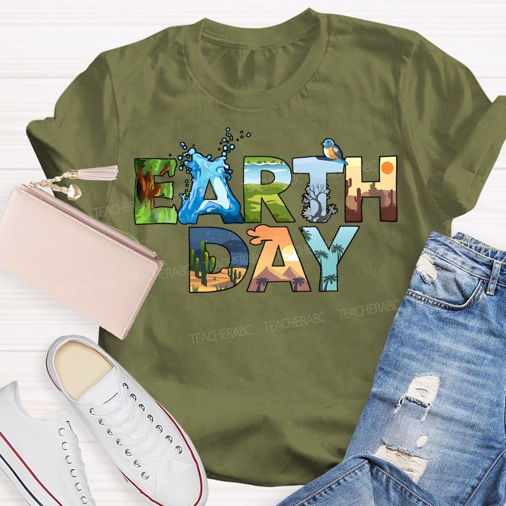 Earth Day Protect The Ecological Environment Teacher T-shirt