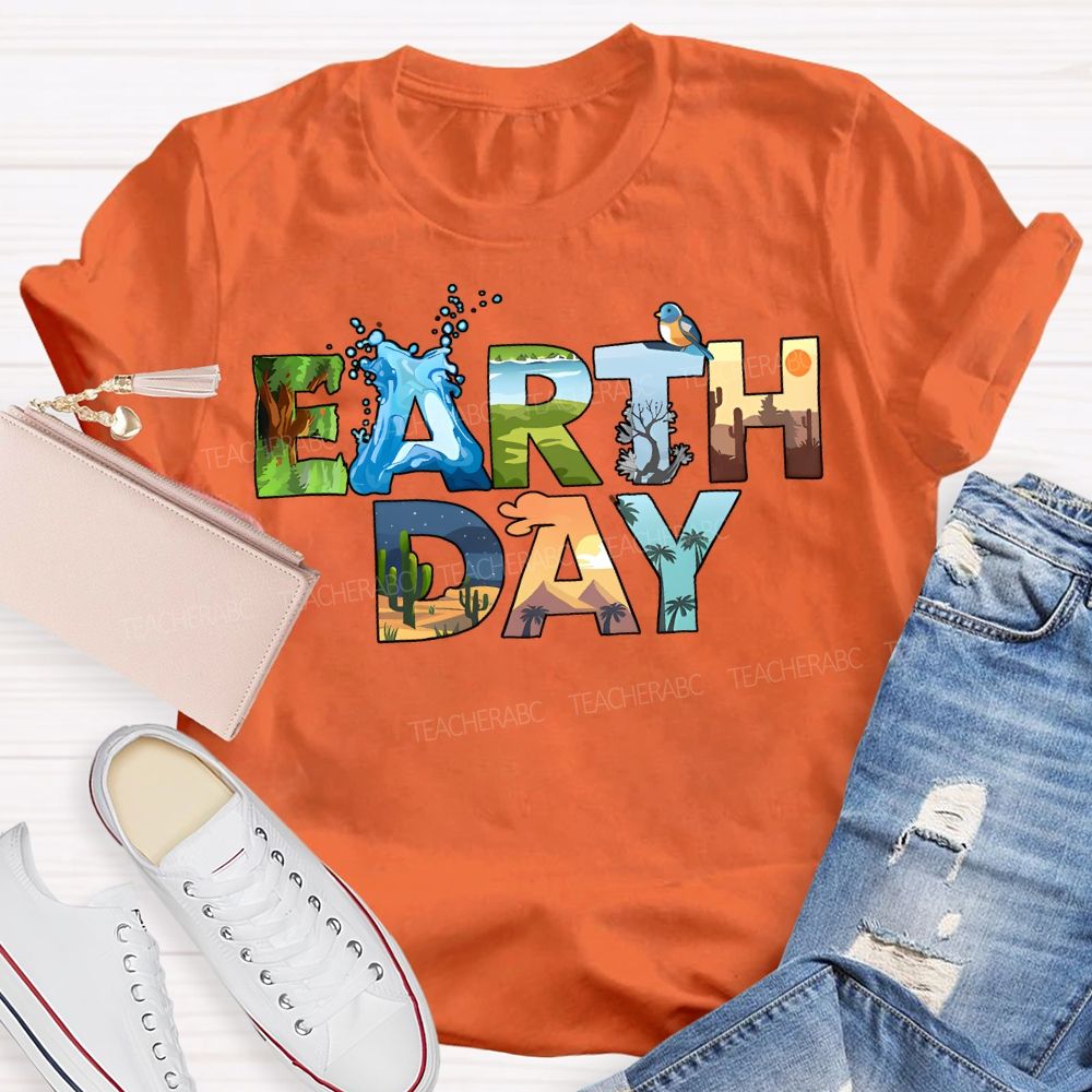 Earth Day Protect The Ecological Environment Teacher T-shirt