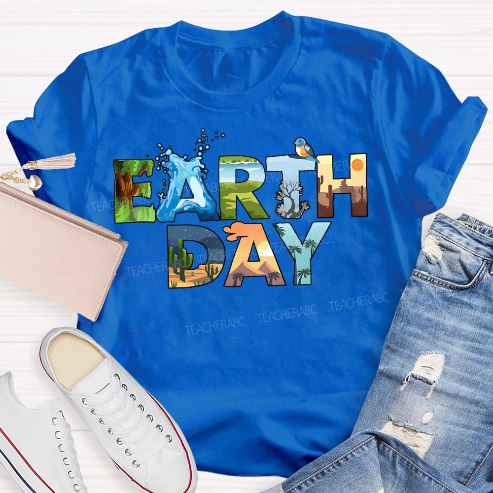 Earth Day Protect The Ecological Environment Teacher T-shirt