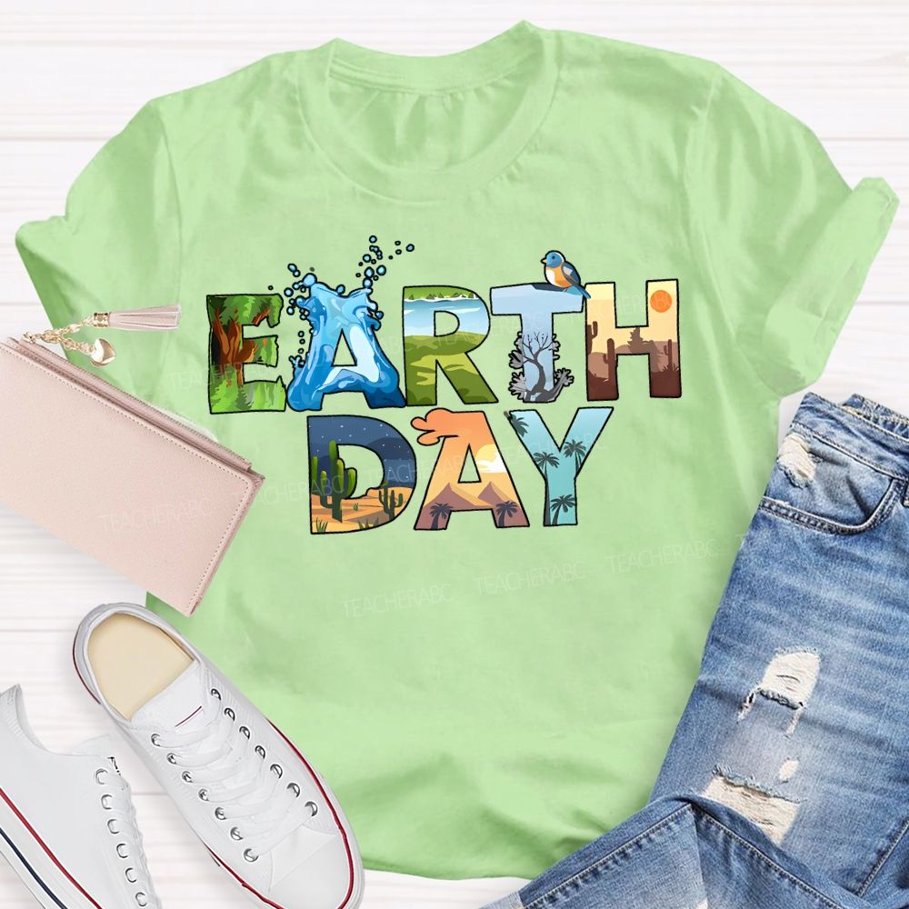 Earth Day Protect The Ecological Environment Teacher T-shirt