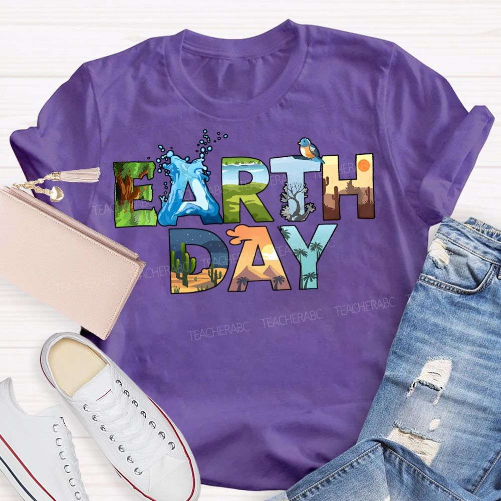 Earth Day Protect The Ecological Environment Teacher T-shirt