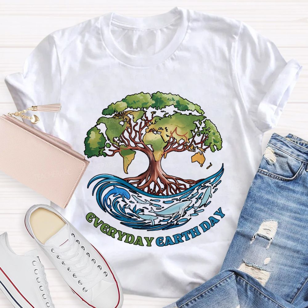 Earth Day Every Day Protect Marine Life Teacher T-shirt
