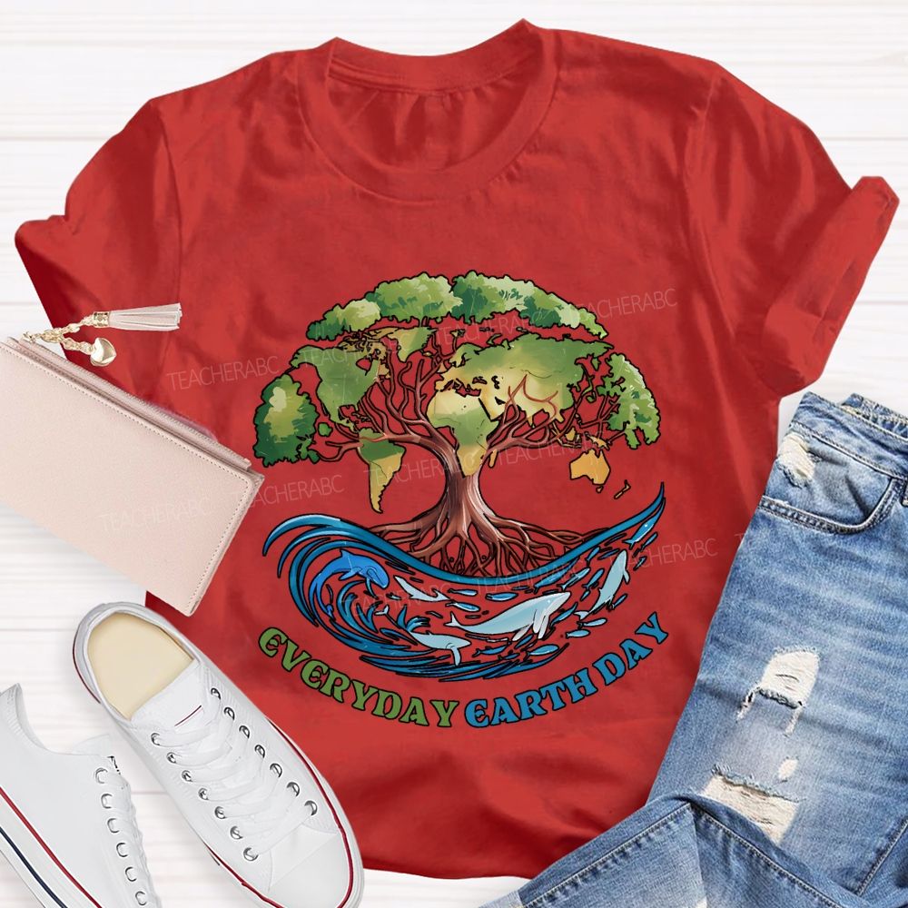 Earth Day Every Day Protect Marine Life Teacher T-shirt