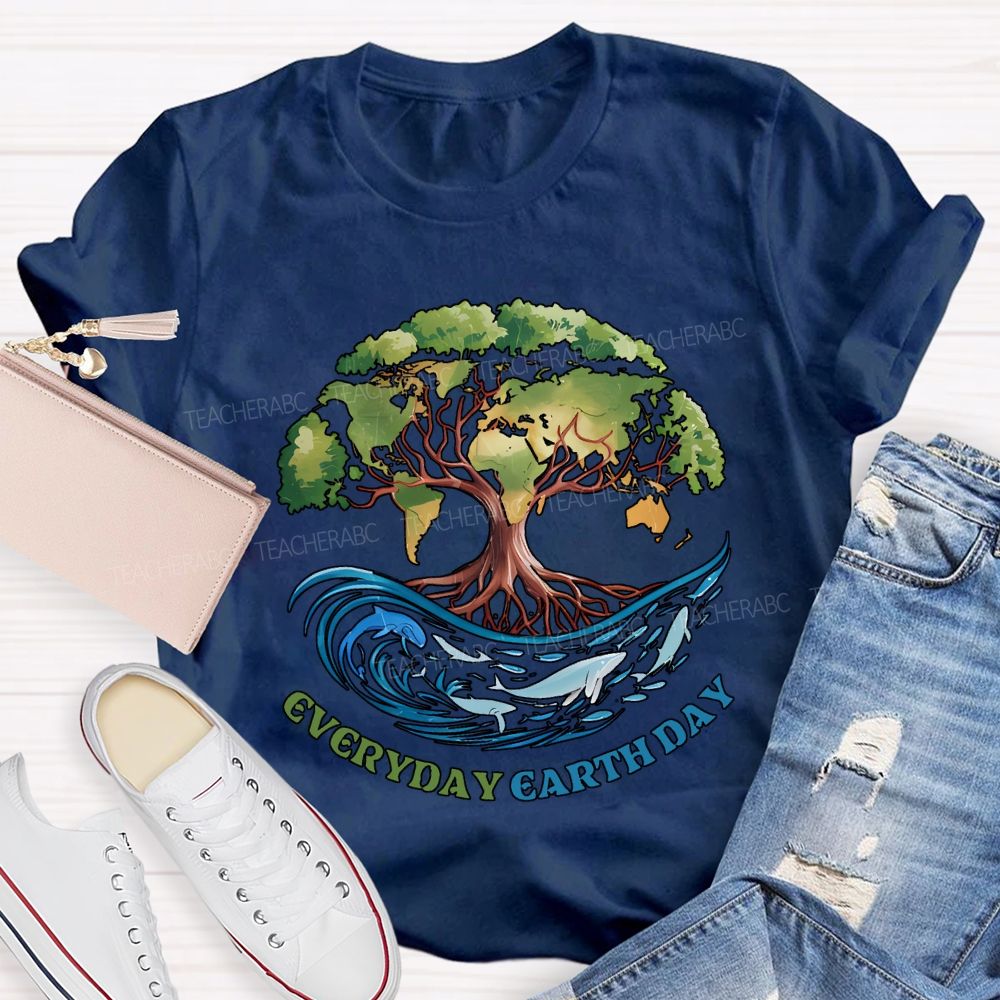 Earth Day Every Day Protect Marine Life Teacher T-shirt