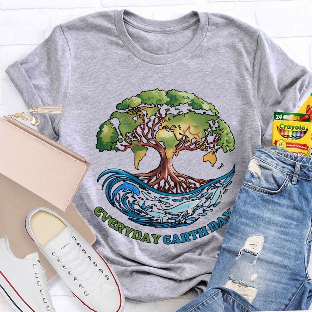 Earth Day Every Day Protect Marine Life Teacher T-shirt