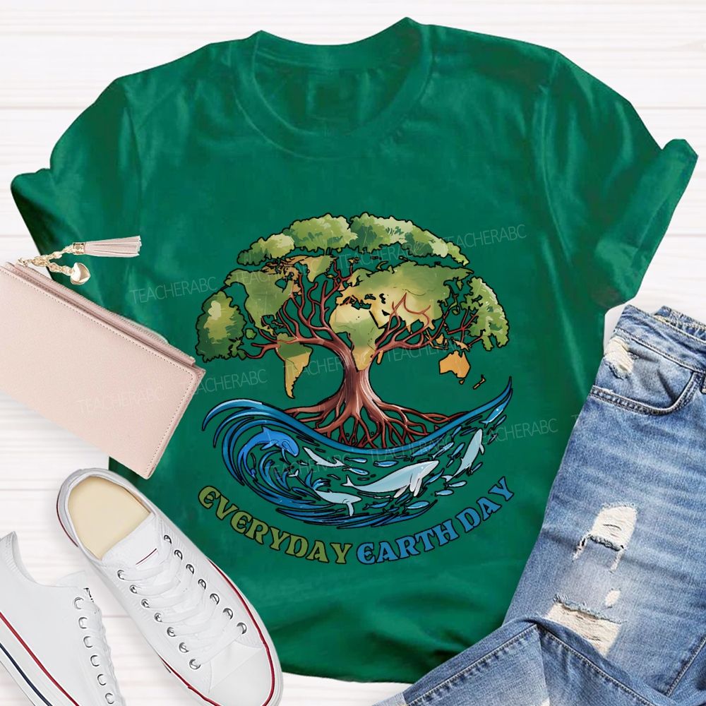 Earth Day Every Day Protect Marine Life Teacher T-shirt