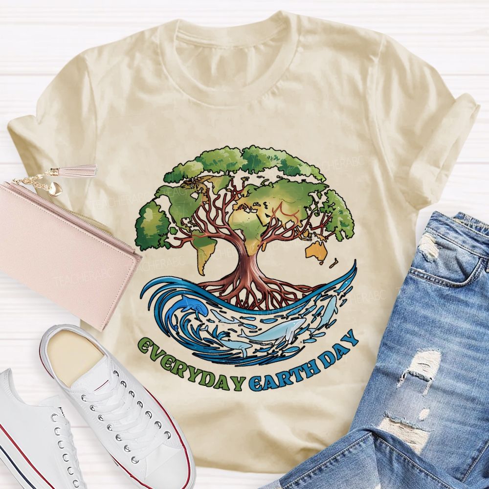 Earth Day Every Day Protect Marine Life Teacher T-shirt