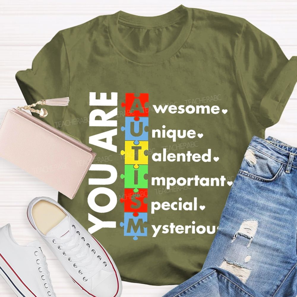 You Are Awesome Unique Talented  Important  Special  Mysterious  Teacher T-shirt