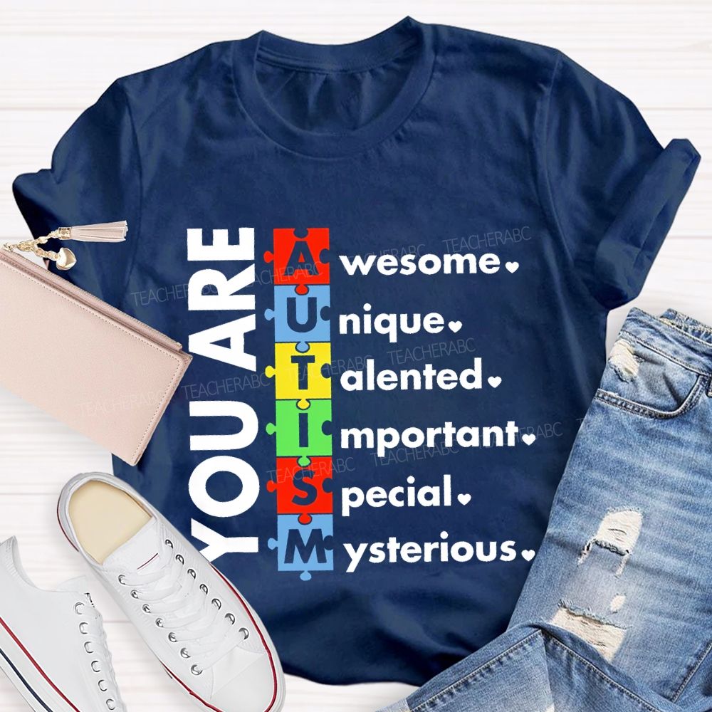 You Are Awesome Unique Talented  Important  Special  Mysterious  Teacher T-shirt