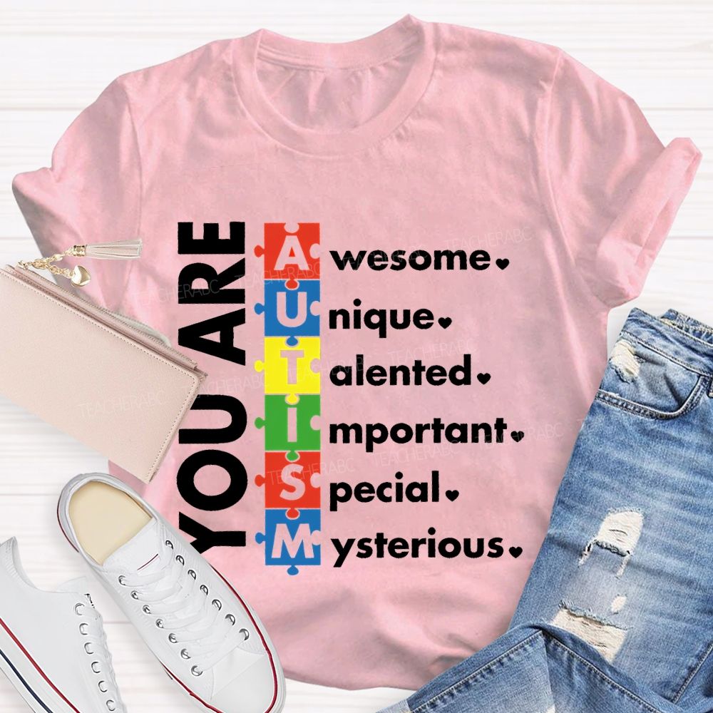 You Are Awesome Unique Talented  Important  Special  Mysterious  Teacher T-shirt