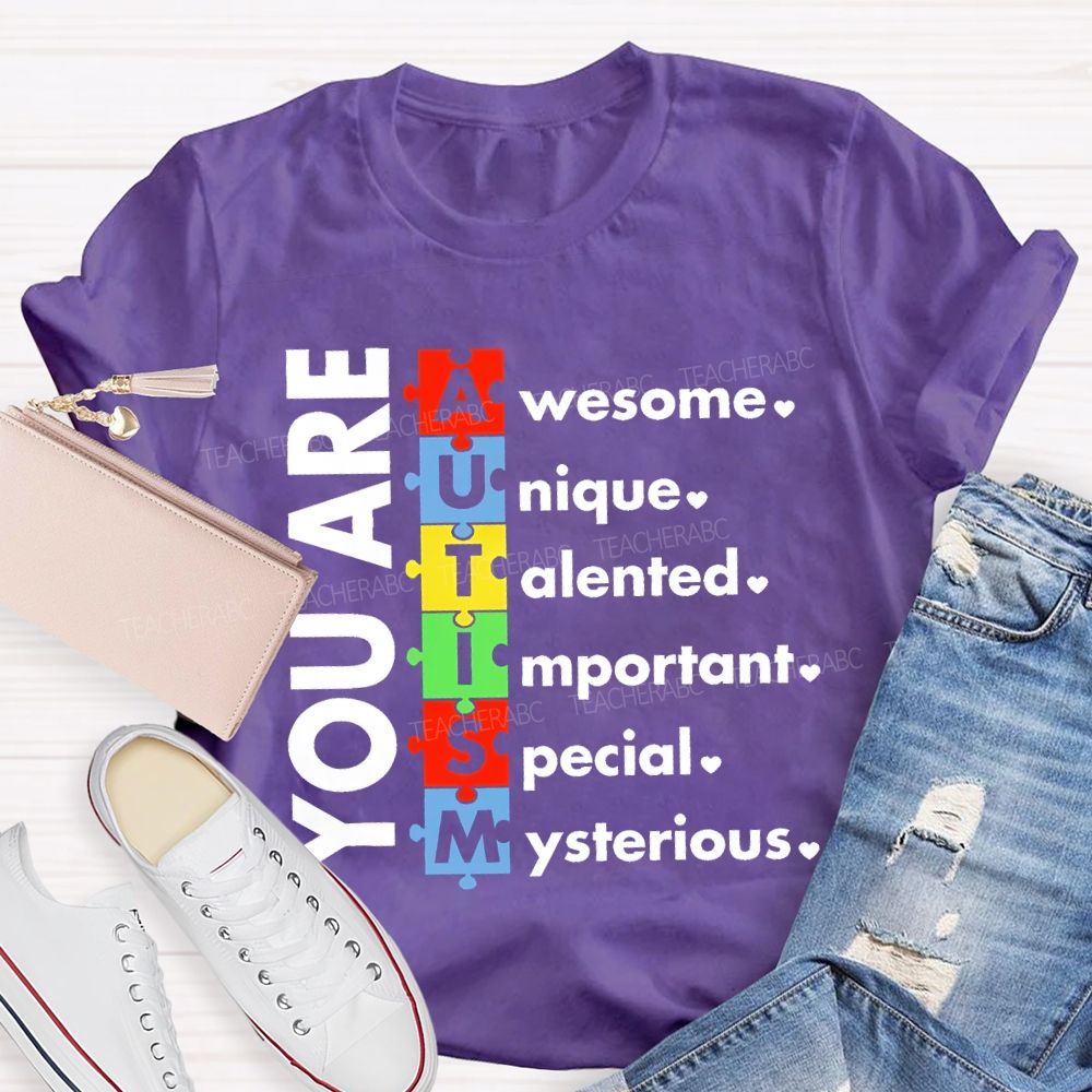 You Are Awesome Unique Talented  Important  Special  Mysterious  Teacher T-shirt