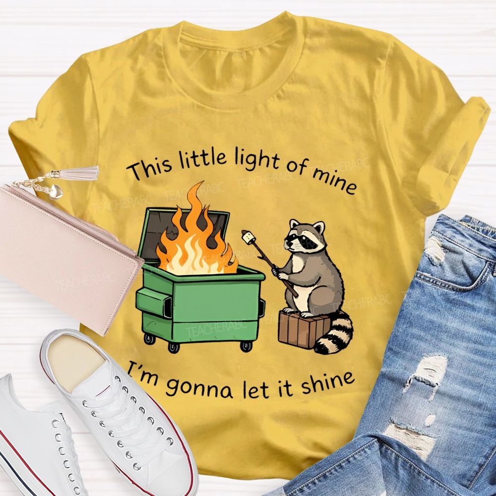 This Little Light Of Mine Raccoon  Teacher T-shirt