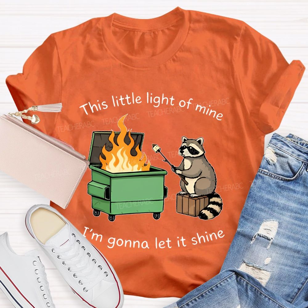 This Little Light Of Mine Raccoon  Teacher T-shirt