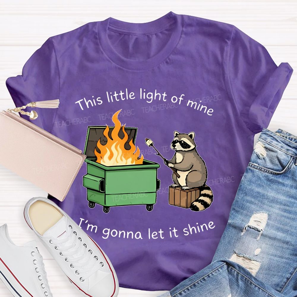 This Little Light Of Mine Raccoon  Teacher T-shirt