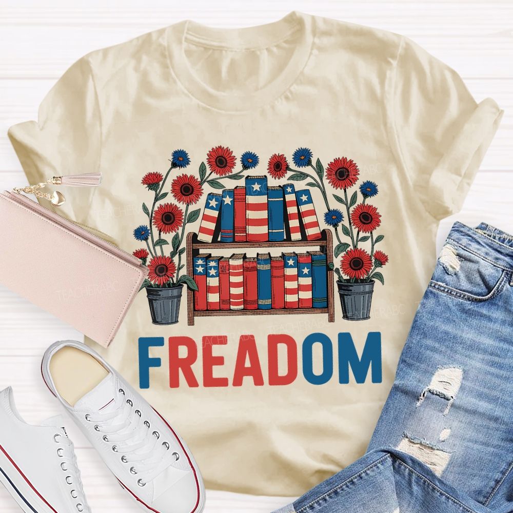 4th Of July Freedom Reading American Books Teacher T-shirt