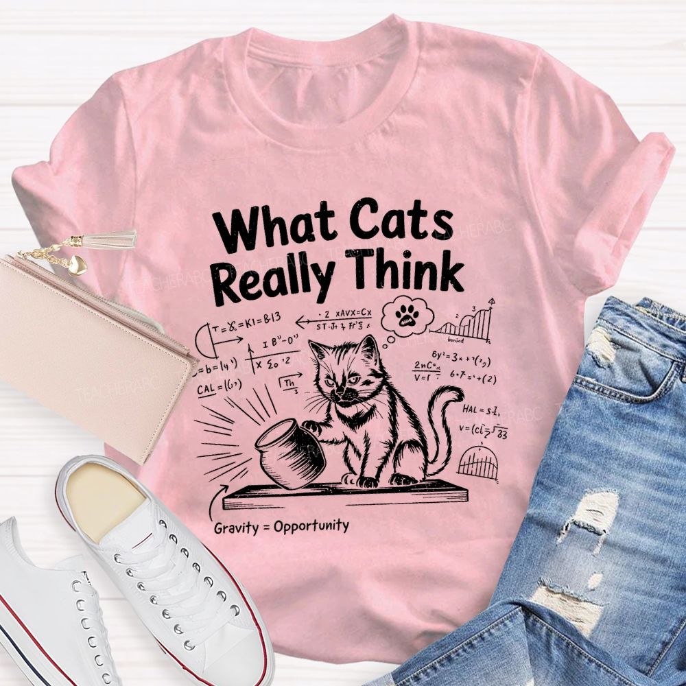 What Cats Really Think Math Teacher T-shirt