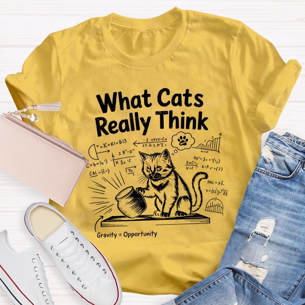What Cats Really Think Math Teacher T-shirt