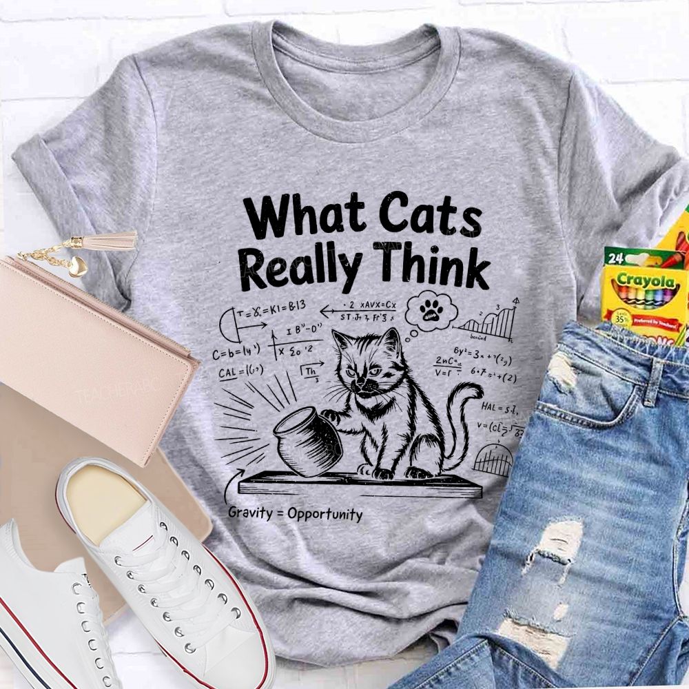 What Cats Really Think Math Teacher T-shirt