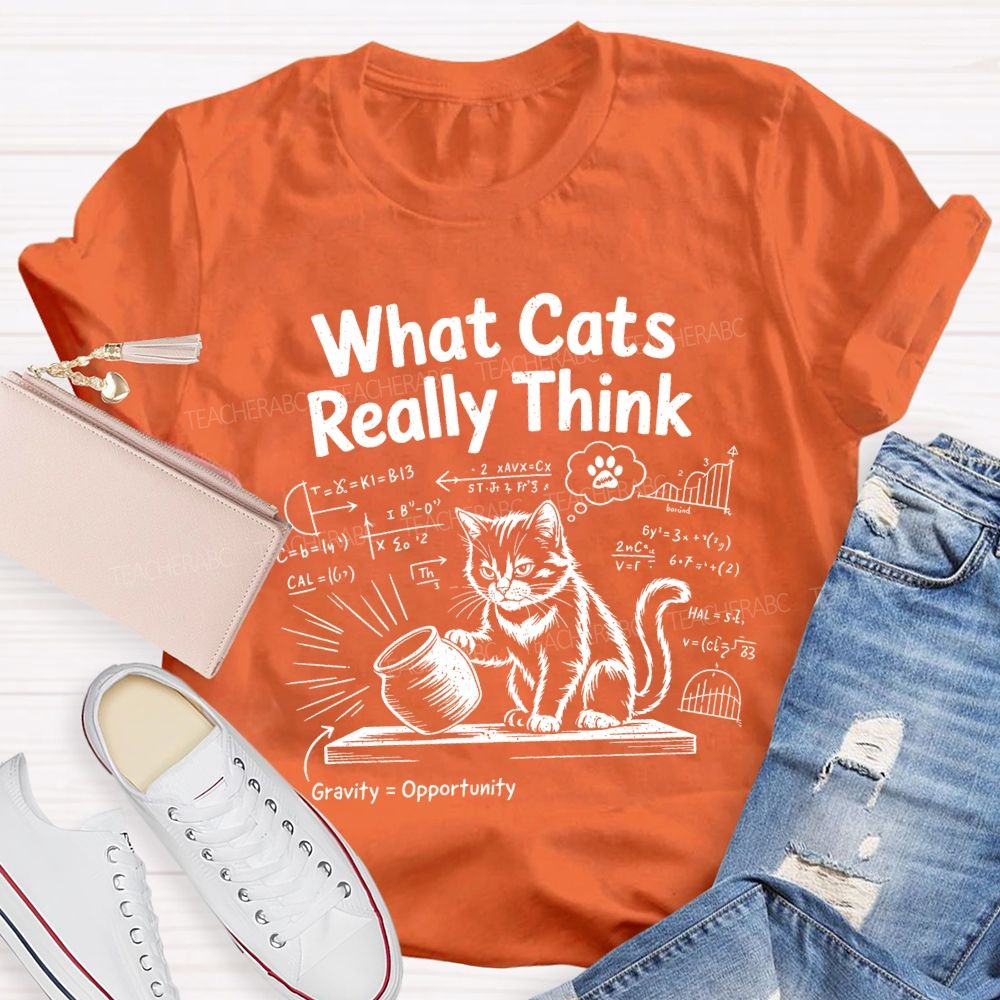 What Cats Really Think Math Teacher T-shirt