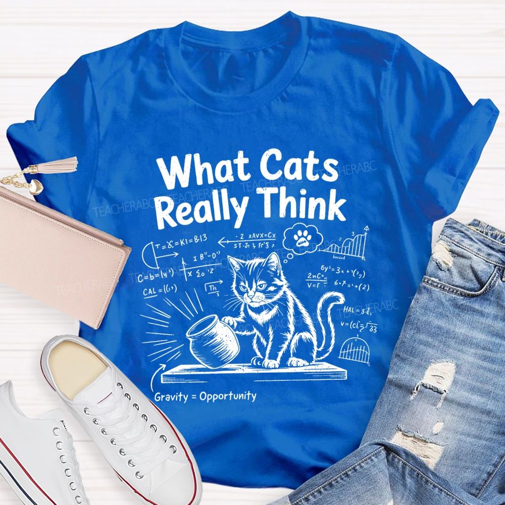 What Cats Really Think Math Teacher T-shirt