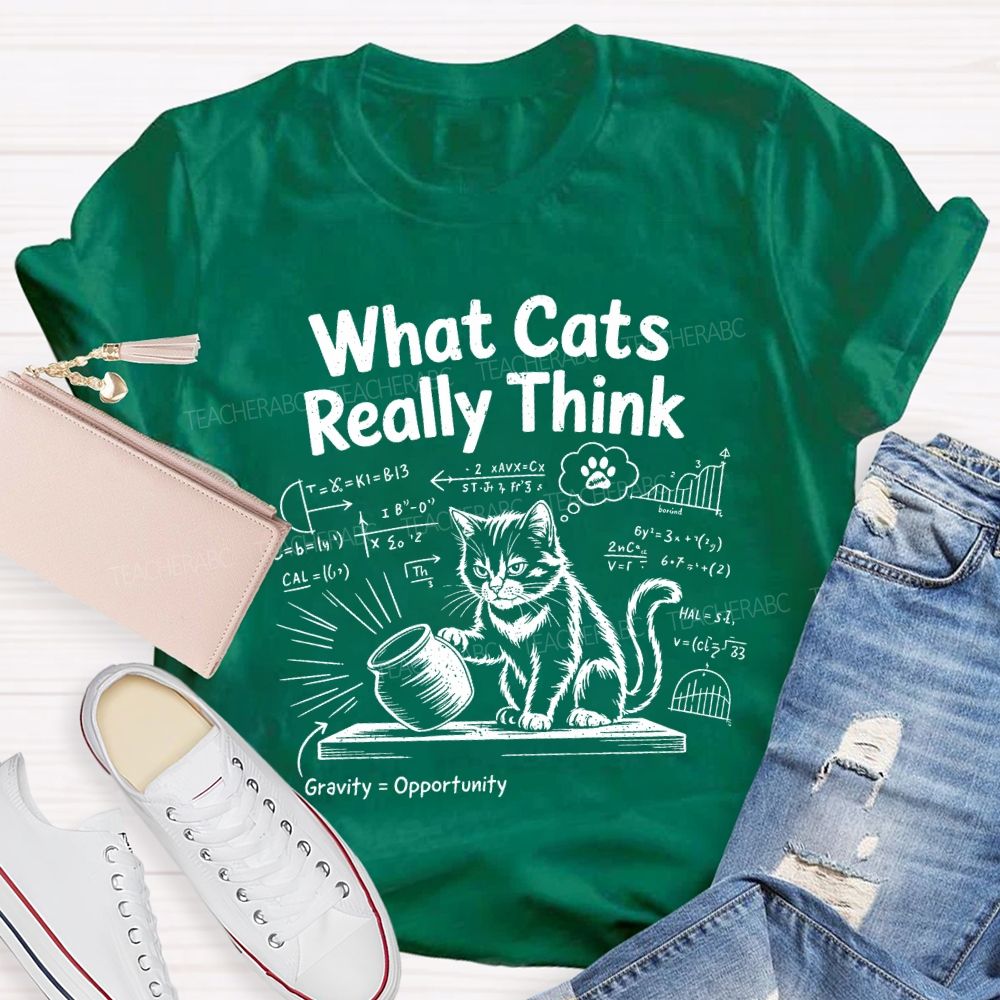 What Cats Really Think Math Teacher T-shirt