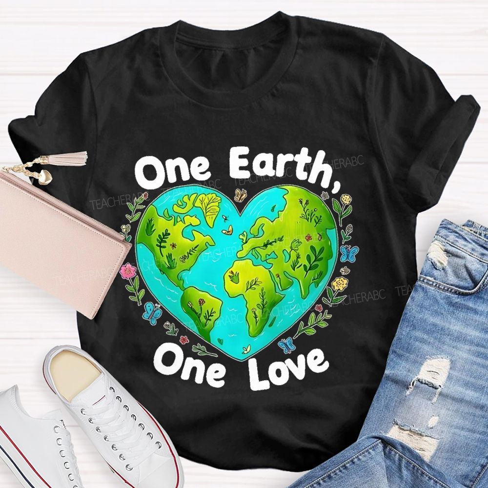 One Earth One Love  Teacher T-shirt