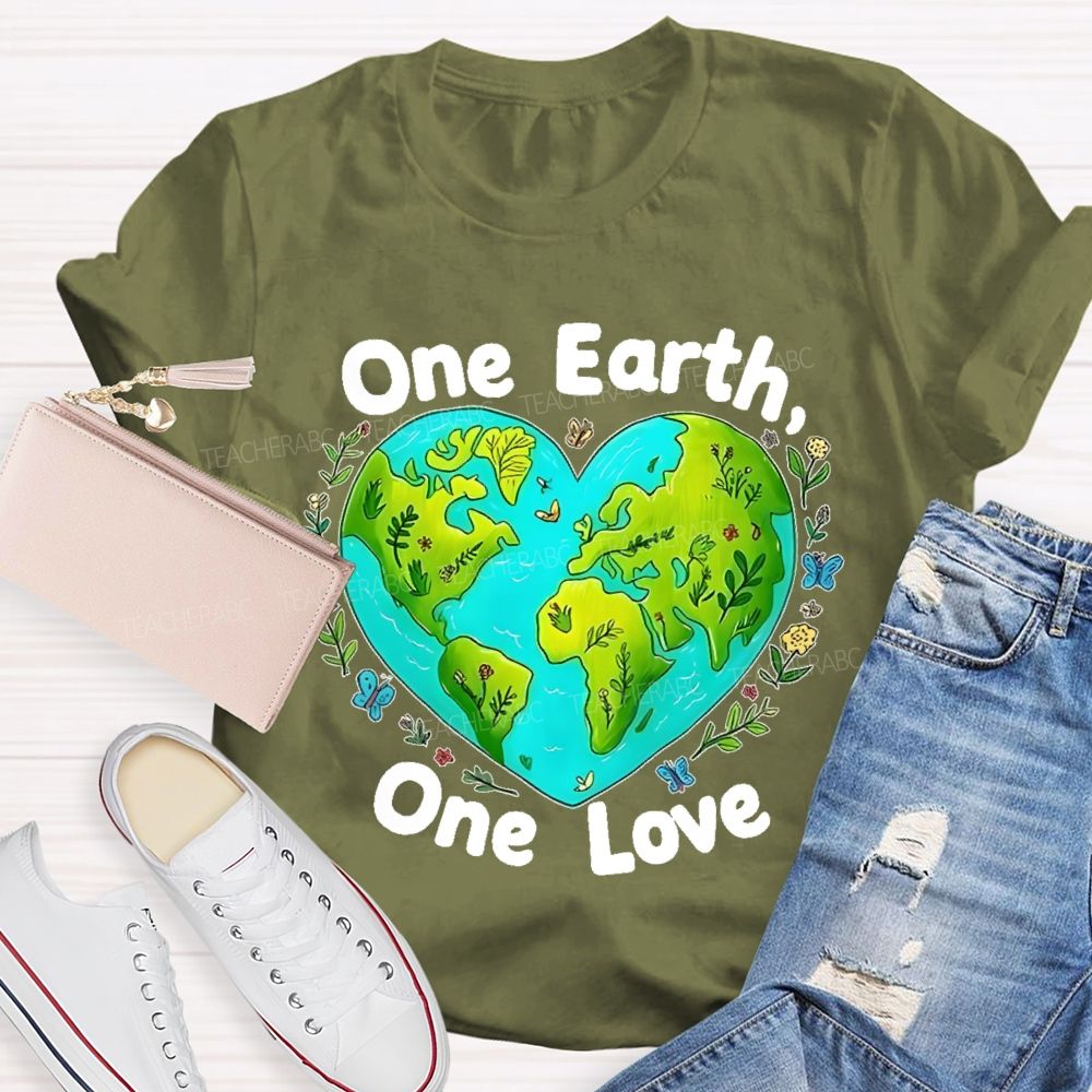 One Earth One Love  Teacher T-shirt