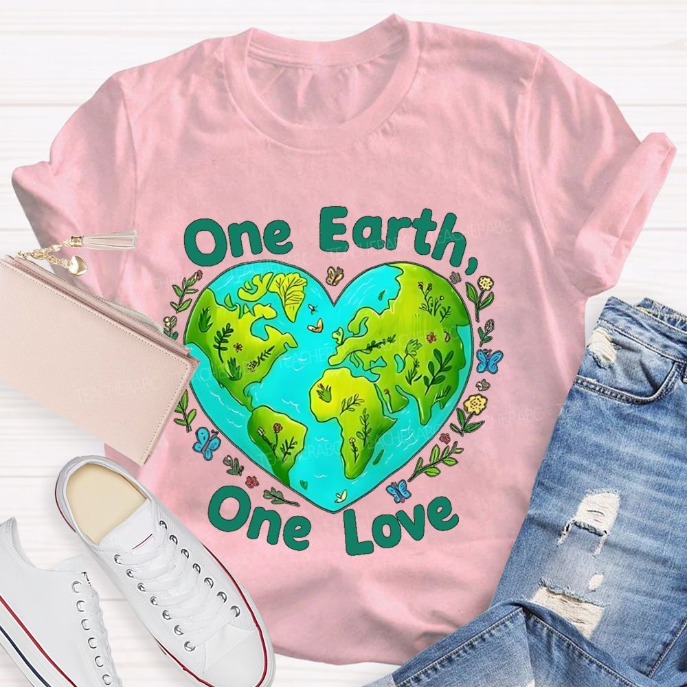One Earth One Love  Teacher T-shirt