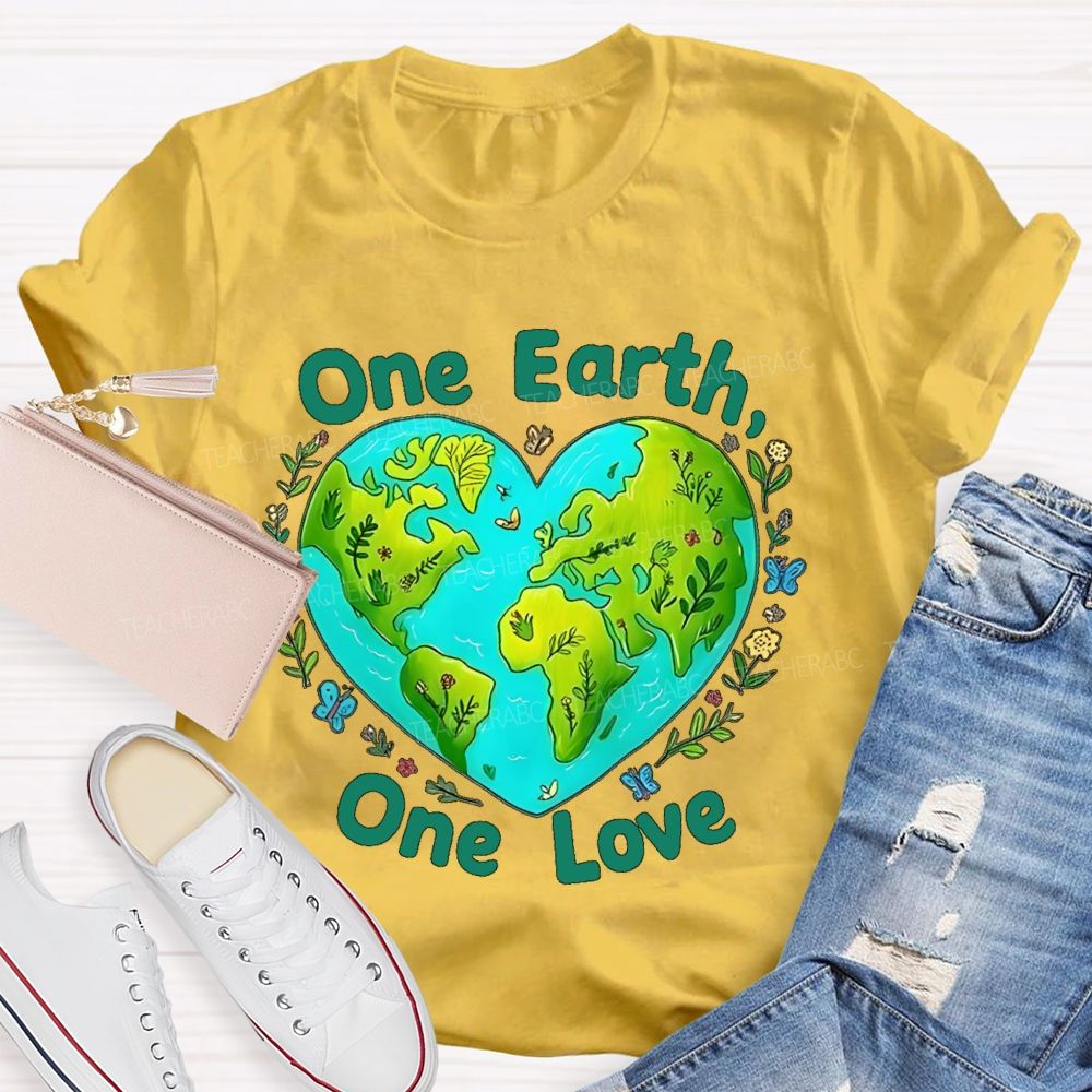One Earth One Love  Teacher T-shirt