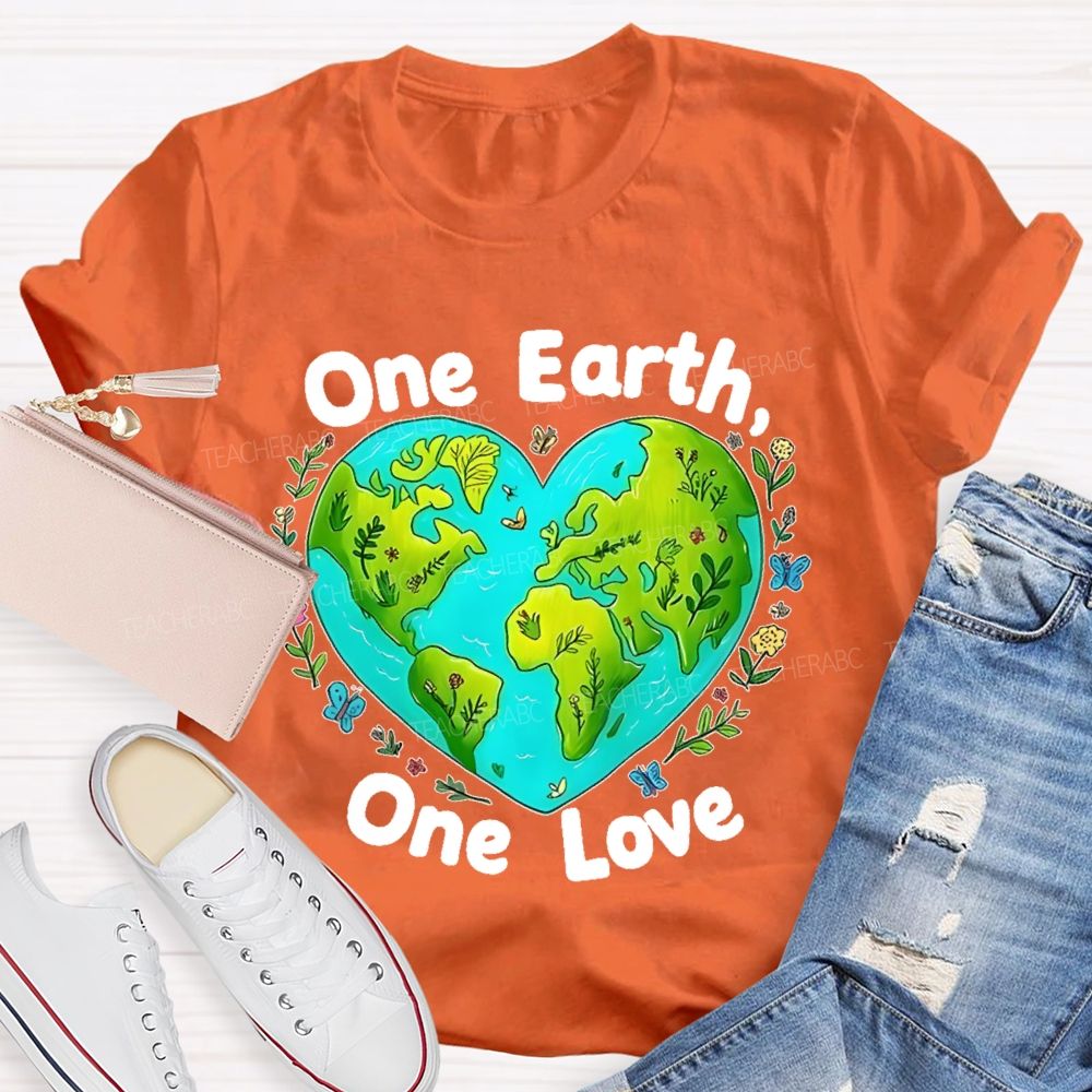 One Earth One Love  Teacher T-shirt