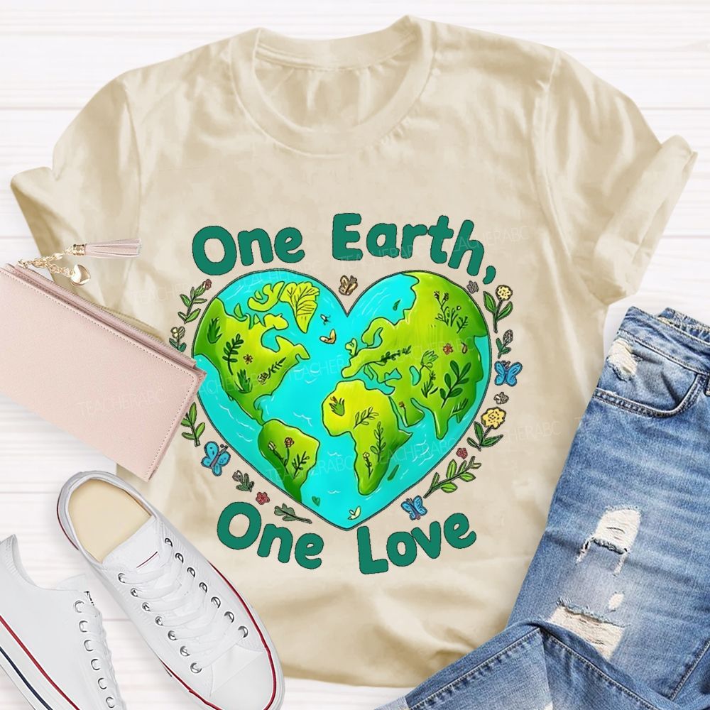 One Earth One Love  Teacher T-shirt