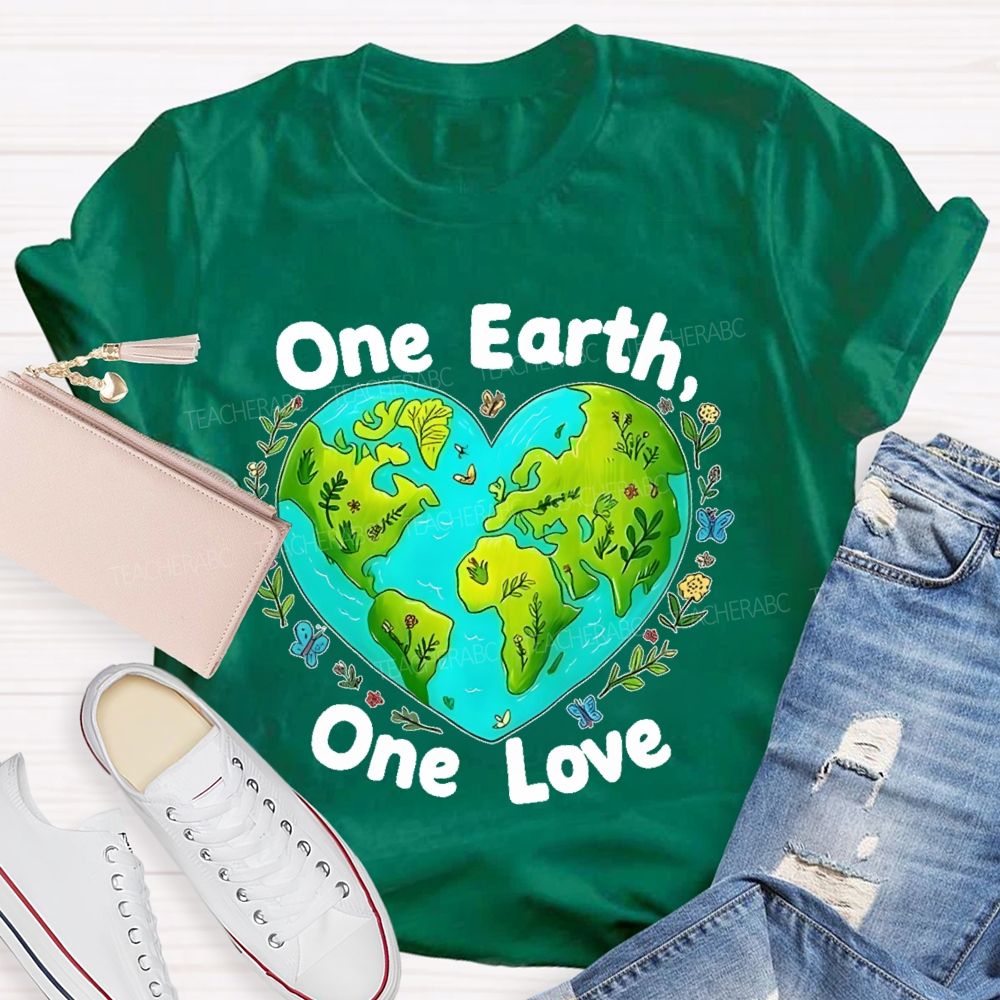 One Earth One Love  Teacher T-shirt