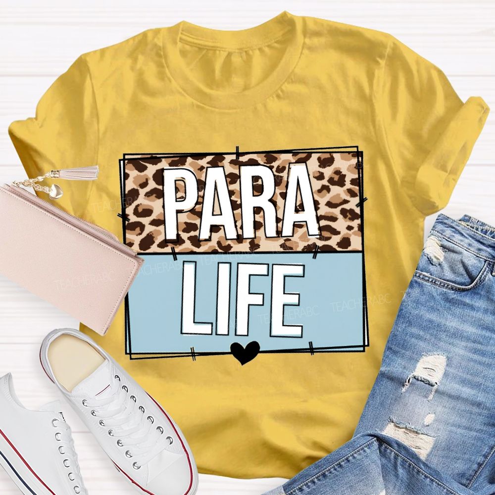 Para Life Leopard Print Teacher T-shirt