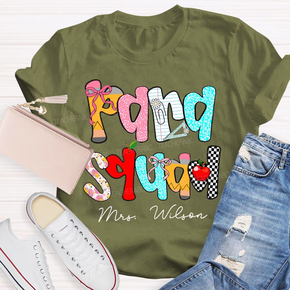 Personalized Name Para Squad Colored Fonts T-shirt