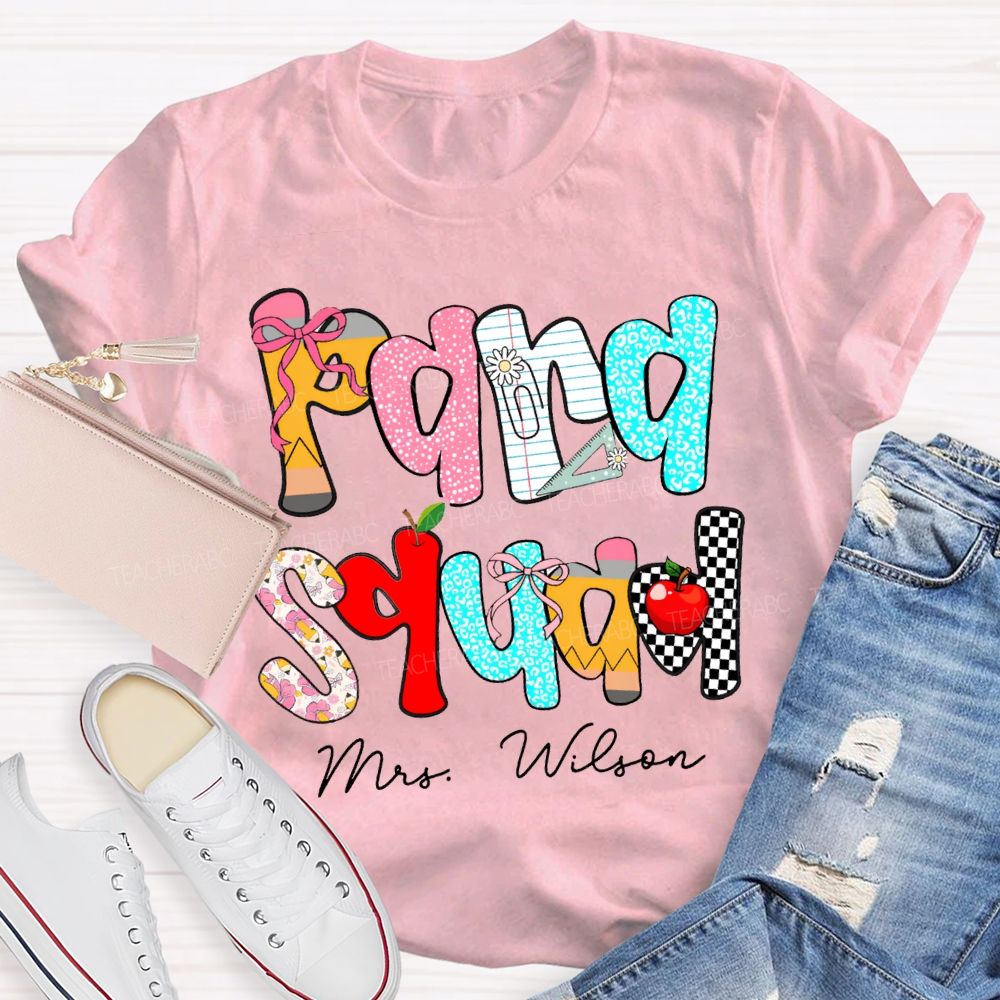 Personalized Name Para Squad Colored Fonts T-shirt