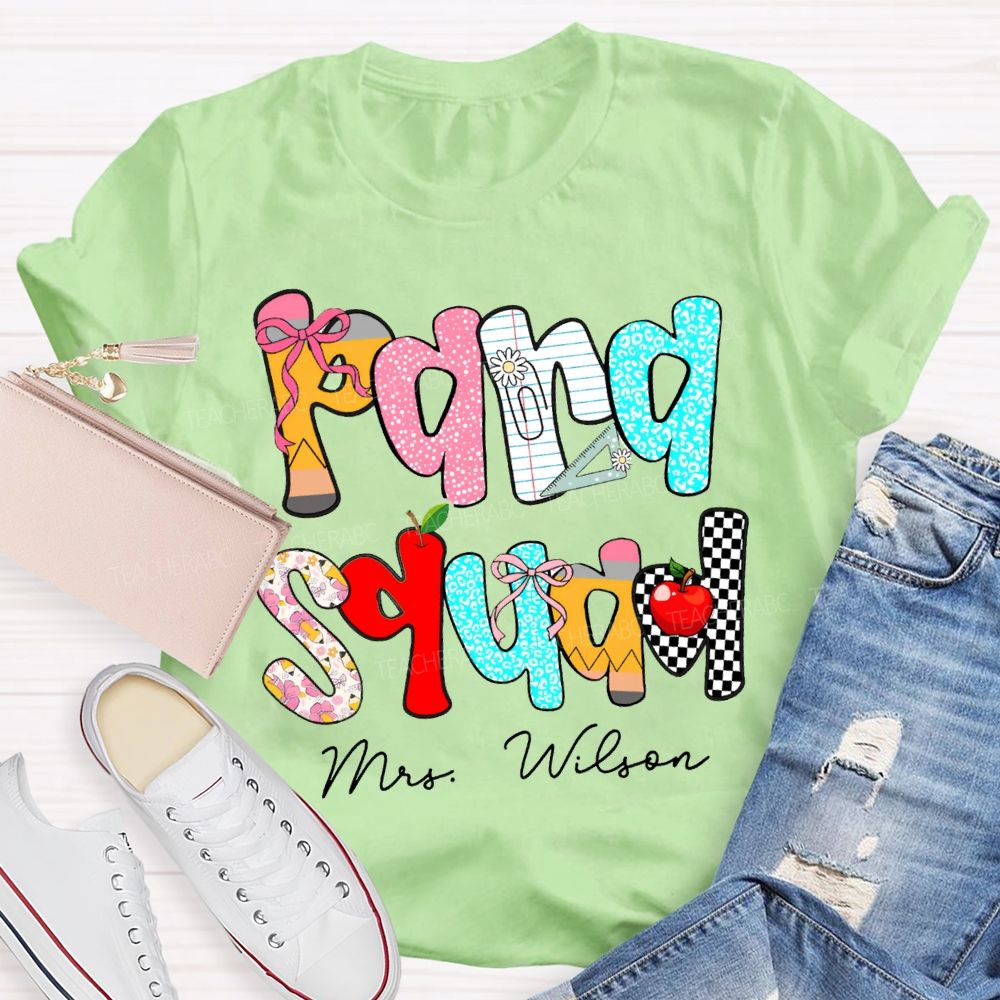 Personalized Name Para Squad Colored Fonts T-shirt