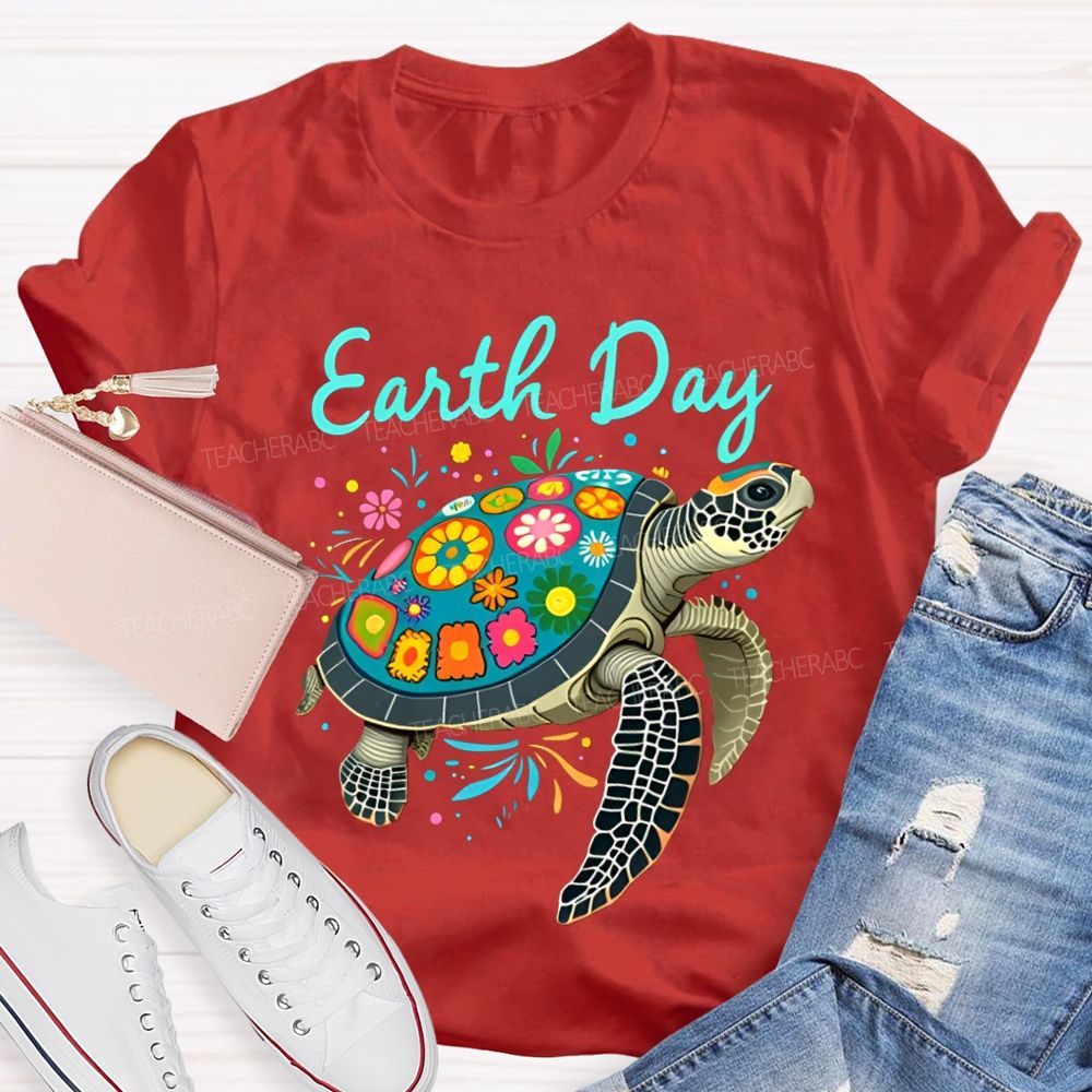 Earth Day Protect Sea Turtles Teacher T-shirt