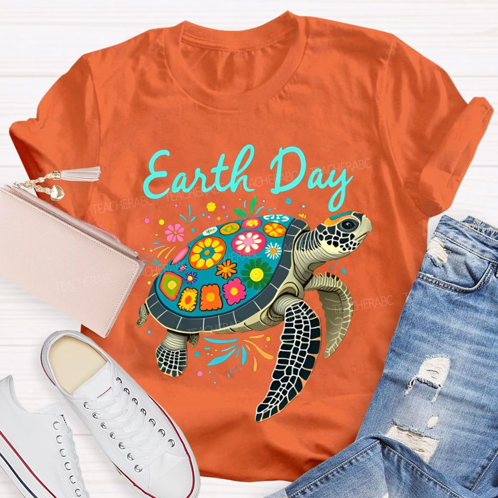 Earth Day Protect Sea Turtles Teacher T-shirt