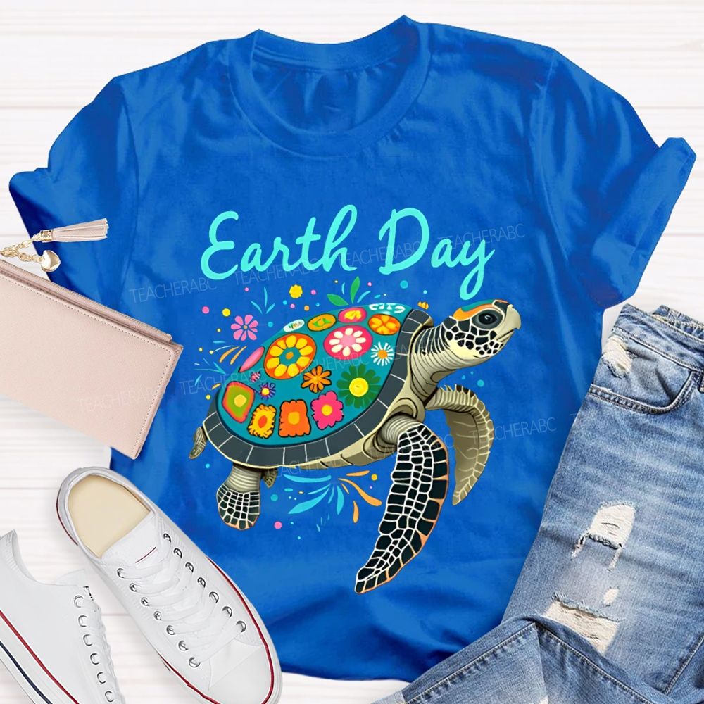 Earth Day Protect Sea Turtles Teacher T-shirt