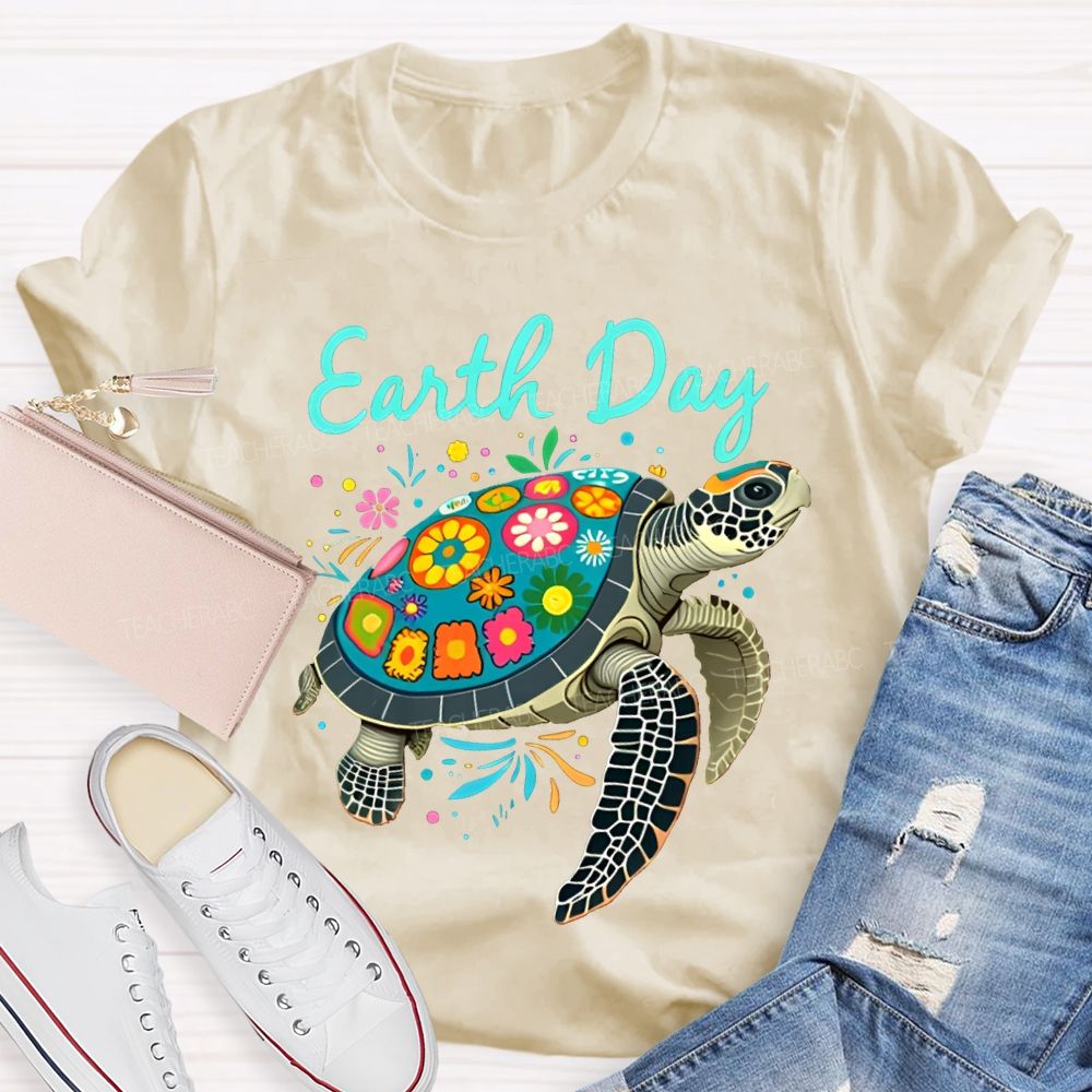 Earth Day Protect Sea Turtles Teacher T-shirt