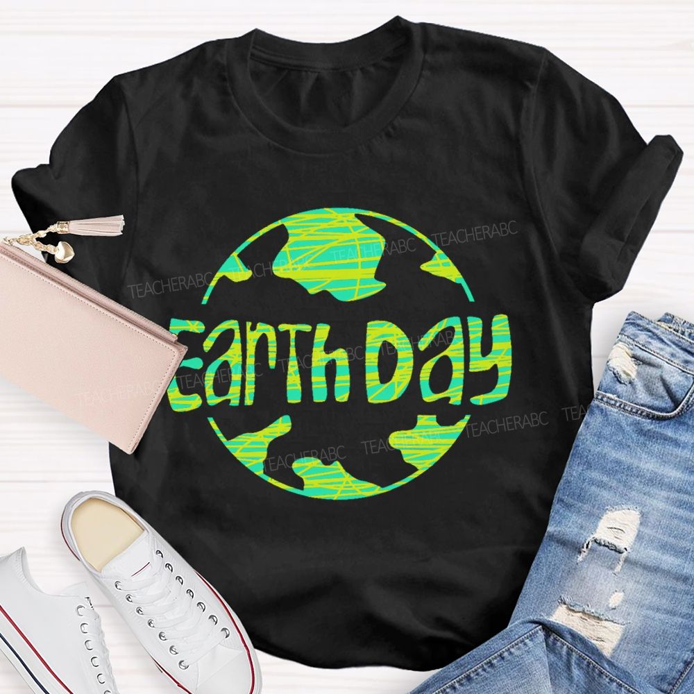 Earth Day Letters Patterns  Teacher T-shirt