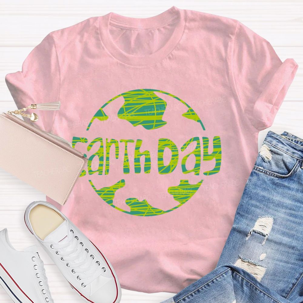 Earth Day Letters Patterns  Teacher T-shirt