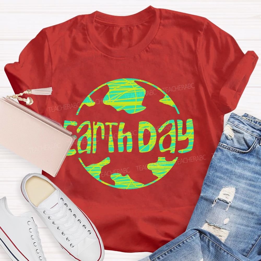 Earth Day Letters Patterns  Teacher T-shirt