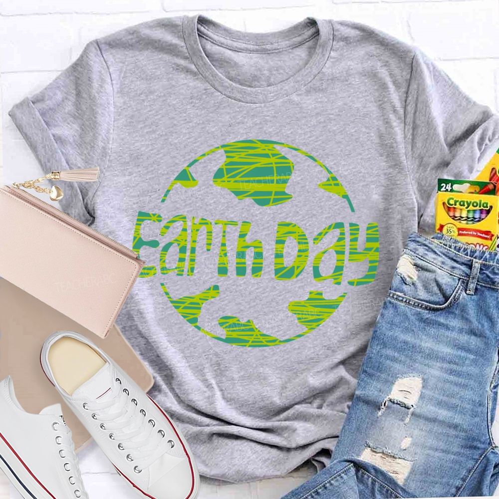 Earth Day Letters Patterns  Teacher T-shirt