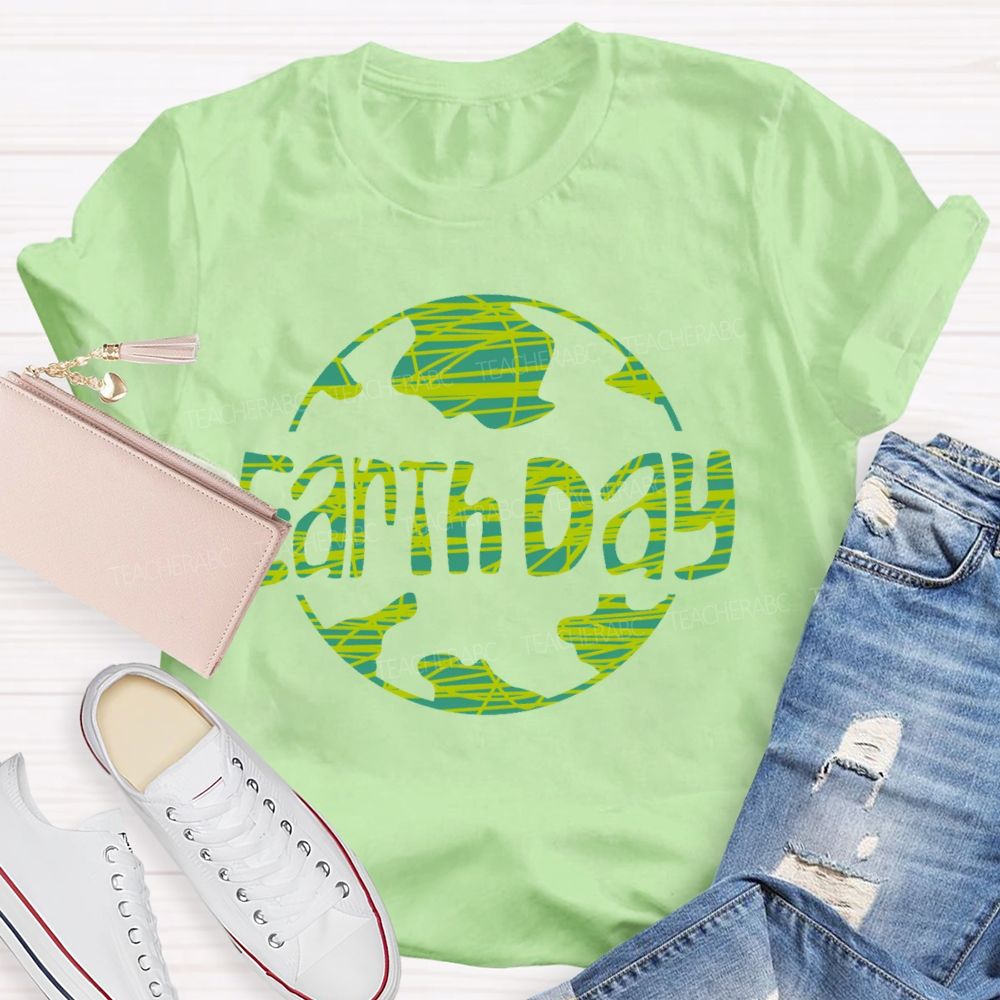 Earth Day Letters Patterns  Teacher T-shirt